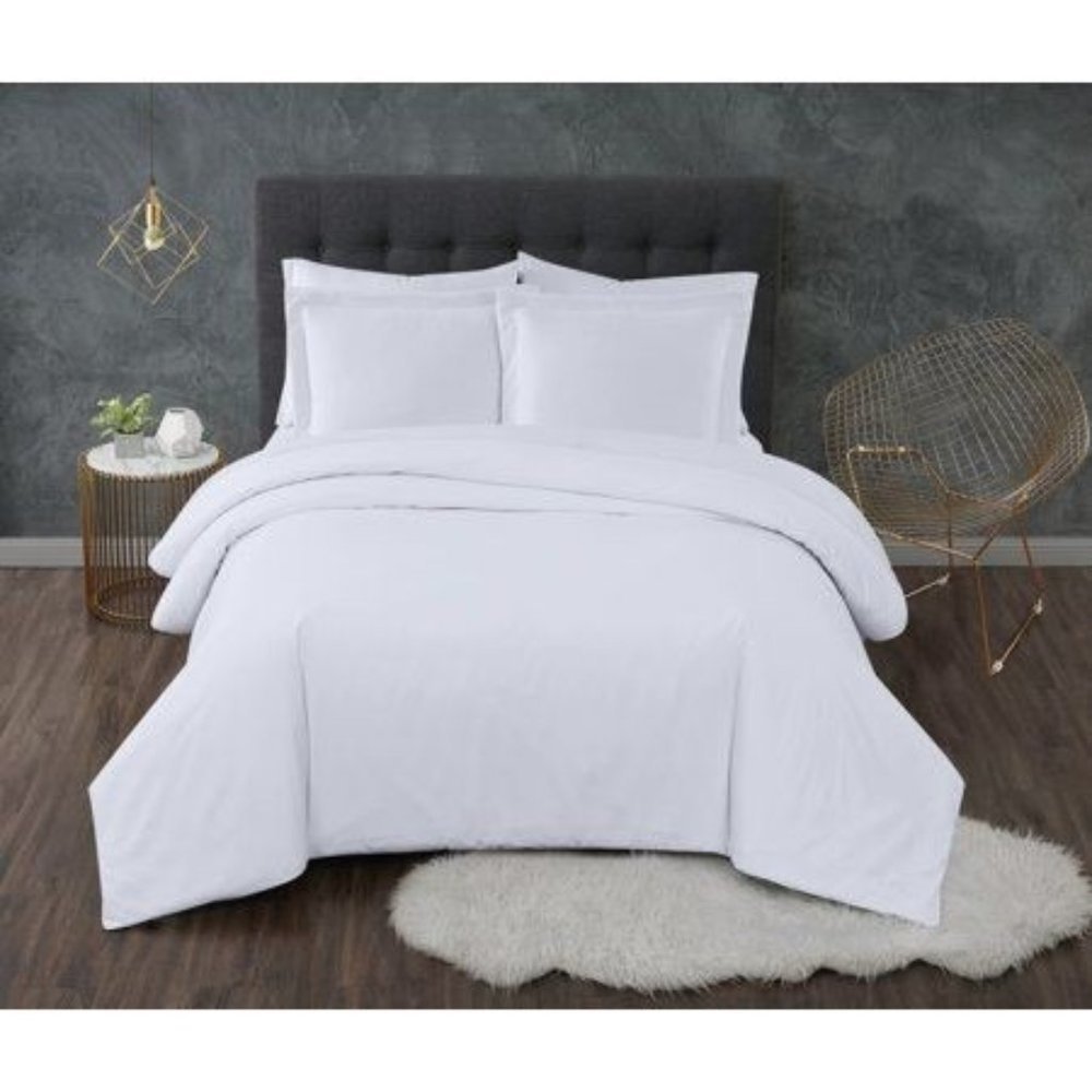 Truly Calm Antimicrobial and Anti-Odor 3 Piece Full/Queen Duvet Set - White